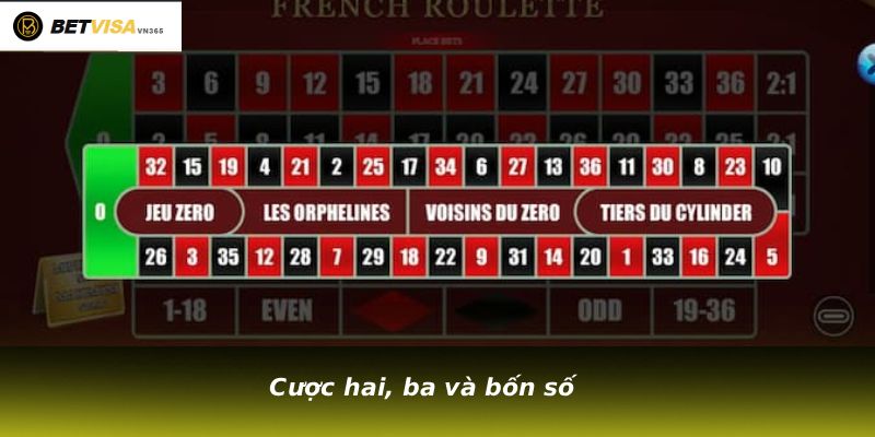 Cược hai, ba và bốn số